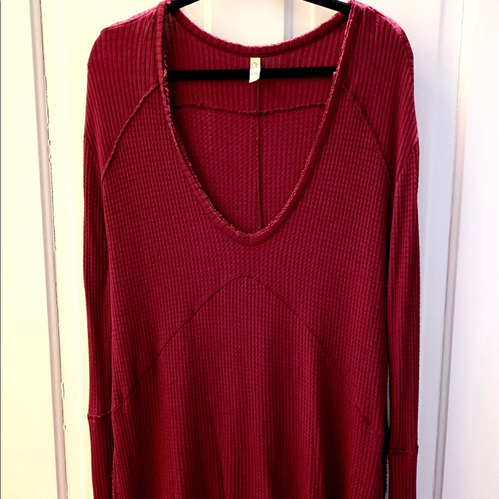 Free People maroon tunic, size M.